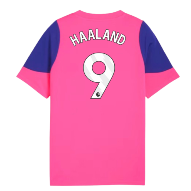 2025-2026 Man City Training Jersey (Fluro Pink) - Kids (Haaland 9)-ly44