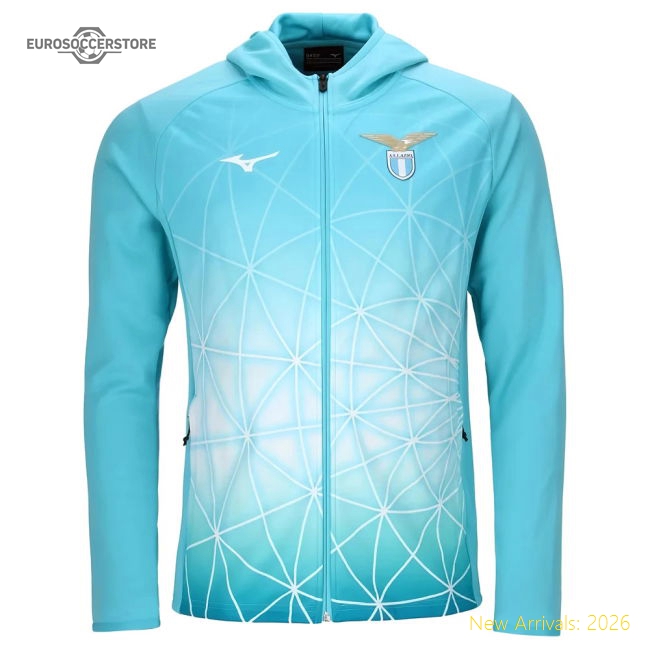 2025-2026 Lazio Hooded Walk Out Jacket (Azure Blue)-ly44