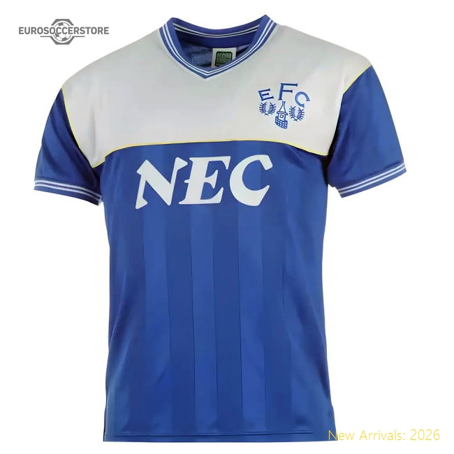 Score Draw Everton 1986 Home Shirt (Your Name)-ly44