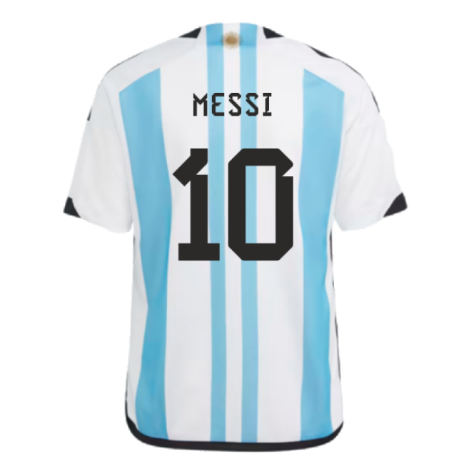 Argentina 2022 World Cup Winners Home Shirt - Kids (MESSI 10)-ly44