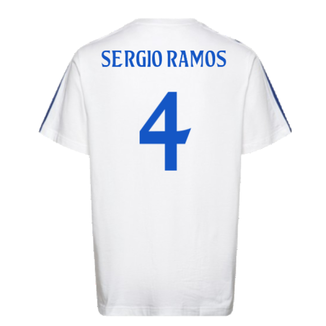 2024-2025 Real Madrid DNA Tee (White) (Sergio Ramos 4)-BuySoccerJersey Hub