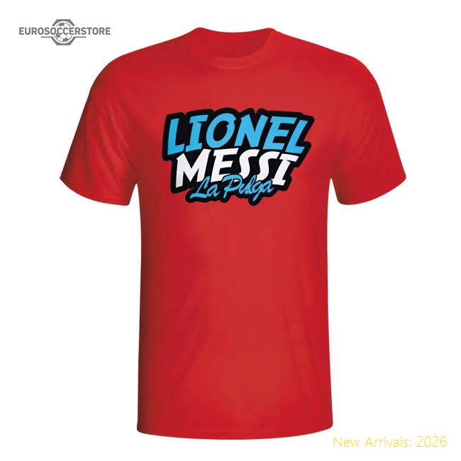 Lionel Messi Comic Book T-shirt (red) - Kids-ly44