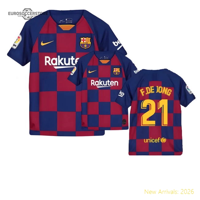 2019-2020 Barcelona Home Nike Shirt (Kids) (F.De Jong 21)-BuySoccerJersey Hub