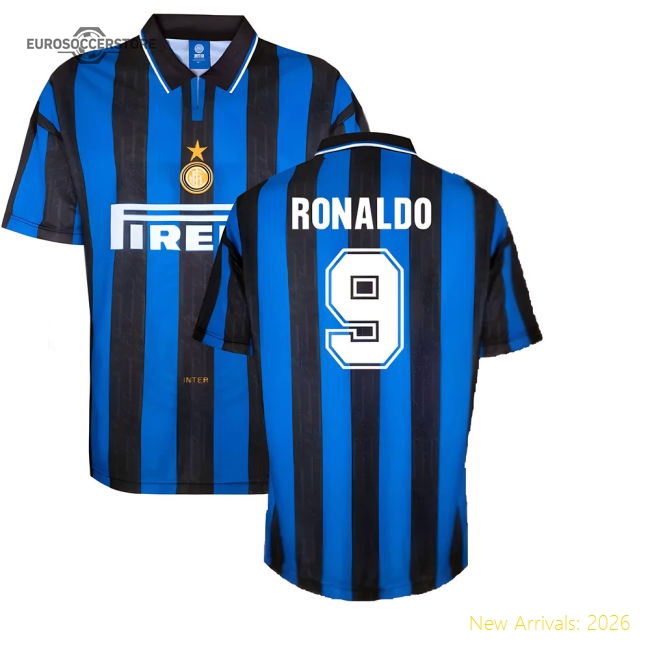 1996 Inter Milan Home Shirt (RONALDO 9)-BuySoccerJersey Hub