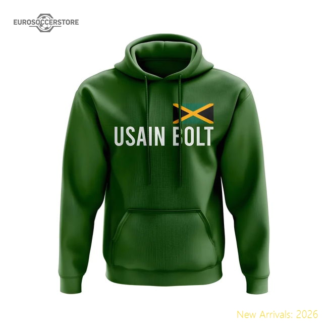 Usain Bolt Jamaica Name Hoody (Green)-ly44