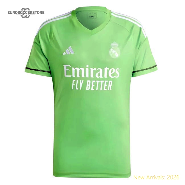 2023-2024 Real Madrid Home Goalkeeper Shirt (Solar Green) (COURTOIS 1)-Football Jersey Hub