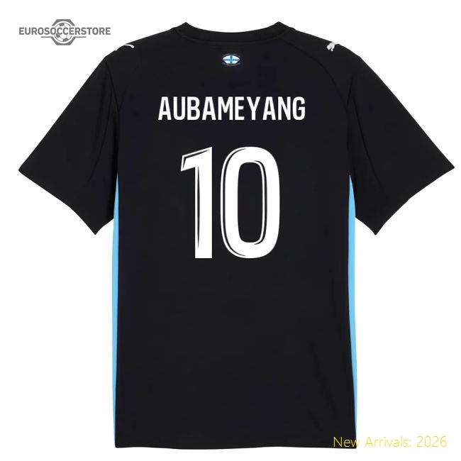 2025-2026 Marseille Away Shirt (Kids) (Aubameyang 10)-BuySoccerJersey Hub