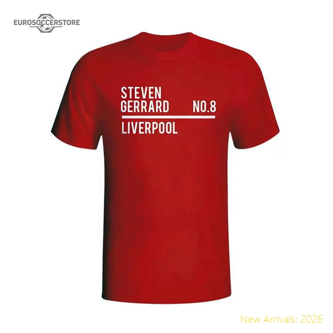 Steven Gerrard Liverpool Squad T-shirt (red)-ly44