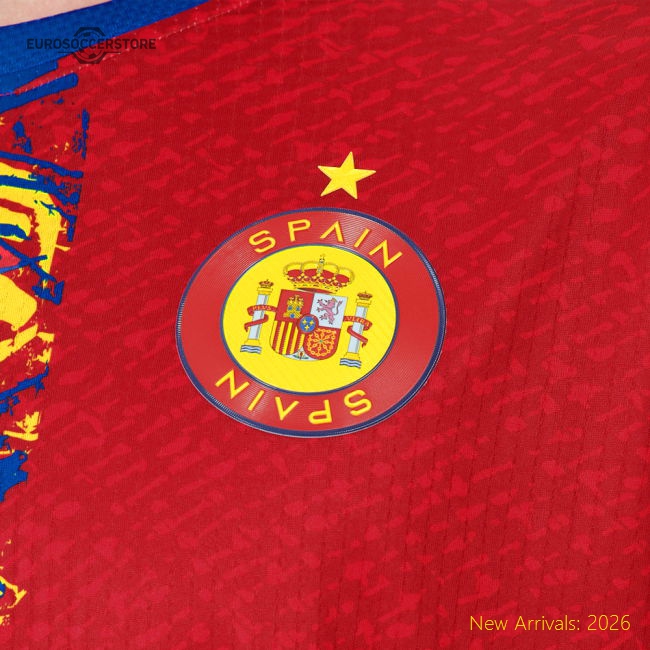Spain Legacy Football Jersey Red (Wolvate) Adult Short Sleeve-ly44