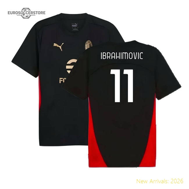 2024-2025 AC Milan Training Shirt (Black) (Ibrahimovic 11)-ly44