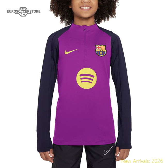2025-2026 Barcelona Strike Drill Top (Vivid Purple) - Kids-BuySoccerJersey Hub