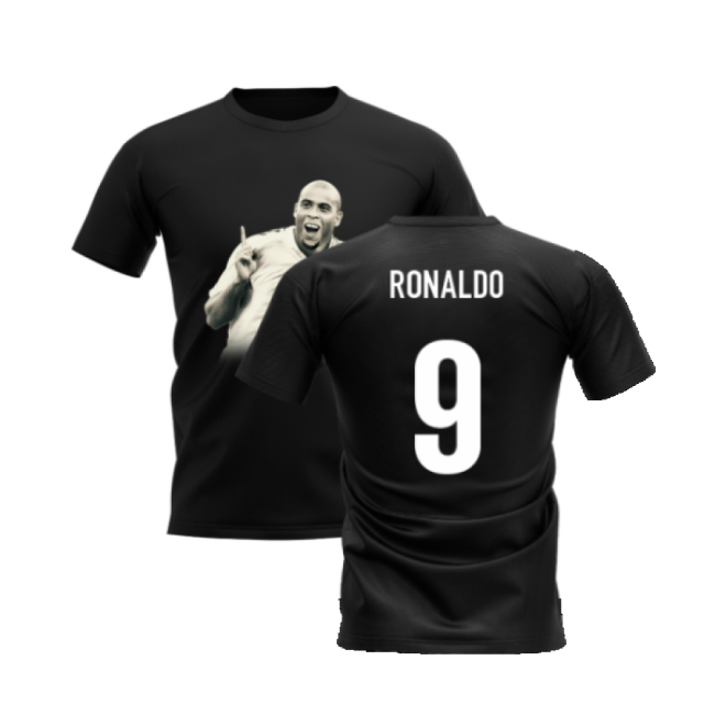 Ronaldo R9 Legend T-Shirt (Black) (Ronaldo 9)-BuySoccerJersey Hub