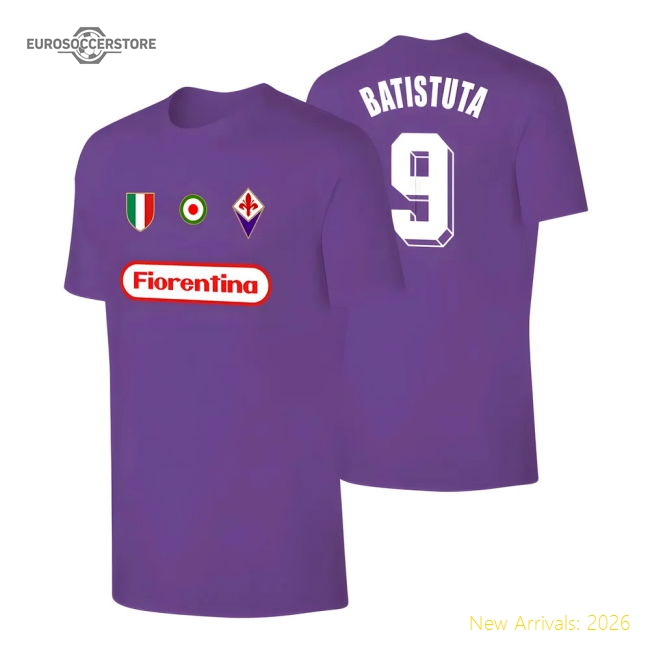 Fiorentina retro t-shirt Gabriel BATISTUTA - Purple-ly44