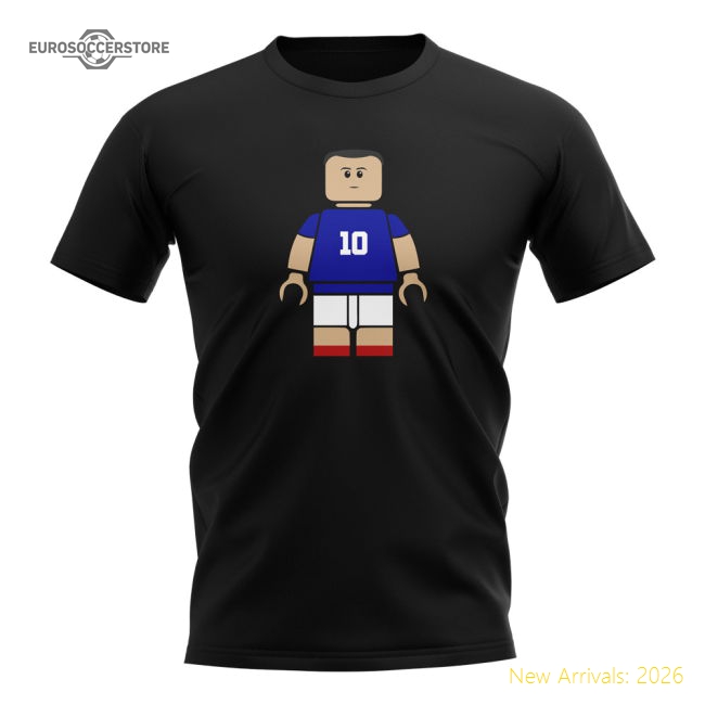 Zinedine Zidane France Brick Footballer T-Shirt (Black)-ly44