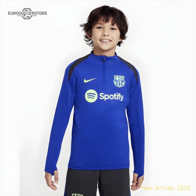2024-2025 Barcelona Third Dri-FIT Drill Top (Blue) - Kids-BuySoccerJersey Hub