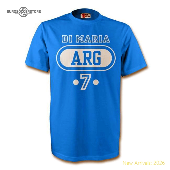 Angel Di Maria Argentina Arg T-shirt (sky Blue)-BuySoccerJersey Hub