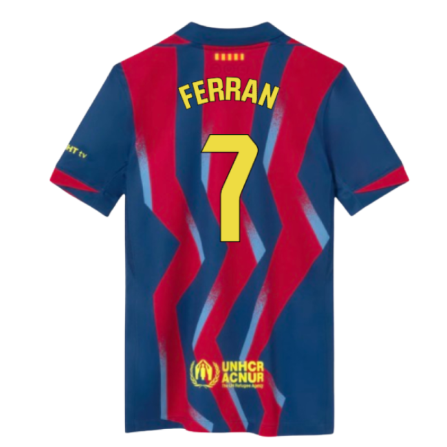 2025-2026 Barcelona Fourth Shirt (Kids) (Ferran 7)-BuySoccerJersey Hub