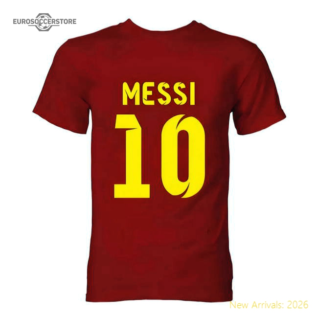 Barcelona Lionel Messi Hero T-Shirt (Red)-BuySoccerJersey Hub