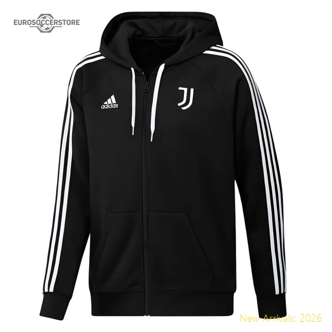 2022-2023 Juventus DNA Full Zip Hoody (Black)-BuySoccerJersey Hub
