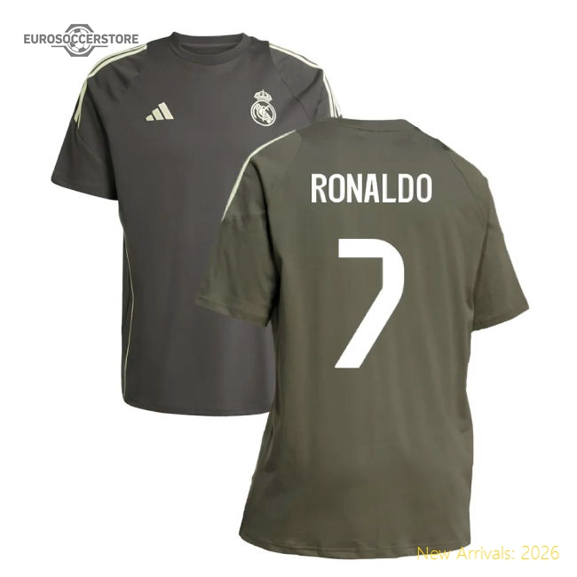 2025-2026 Real Madrid Training Tee (Utility Grey) (Ronaldo 7)-BuySoccerJersey Hub