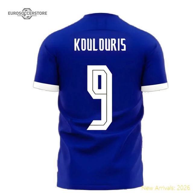 Greece 2025-2026 Away Concept Football Kit (Libero) (KOULOURIS 9) Jersey