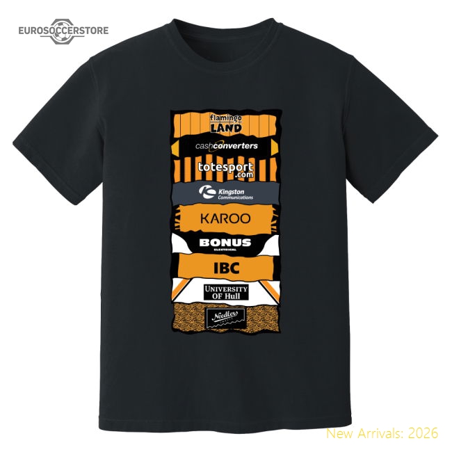 Hull Sponsor History T-Shirt (Black)-Football Jersey Hub