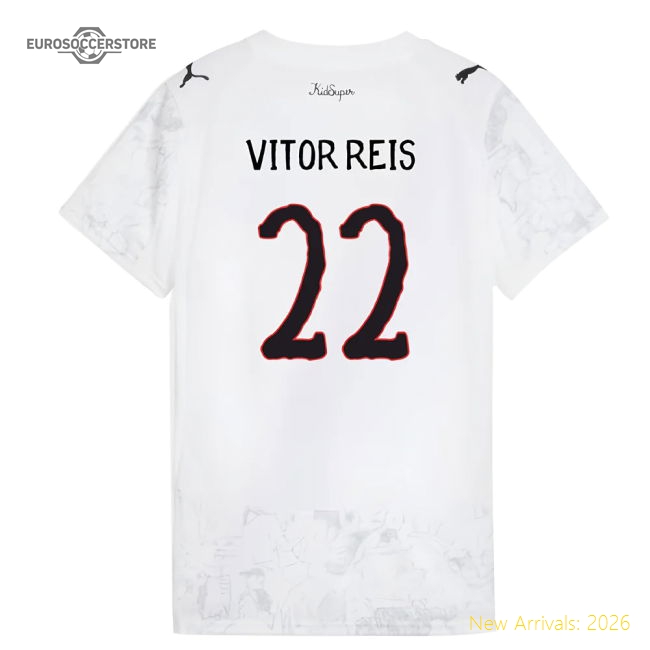 2025-2026 KIDSUPER x Manchester City CWC Shirt (White) - Womens (Vitor Reis 22)-Football Jersey Hub