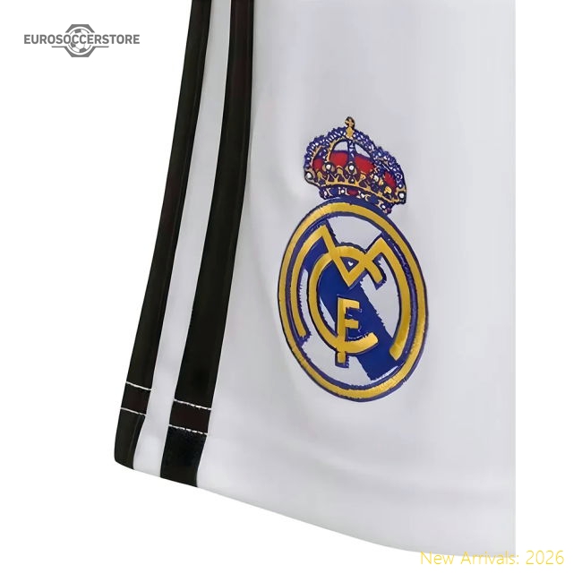 2025-2026 Real Madrid Home Shorts (White)-BuySoccerJersey Hub