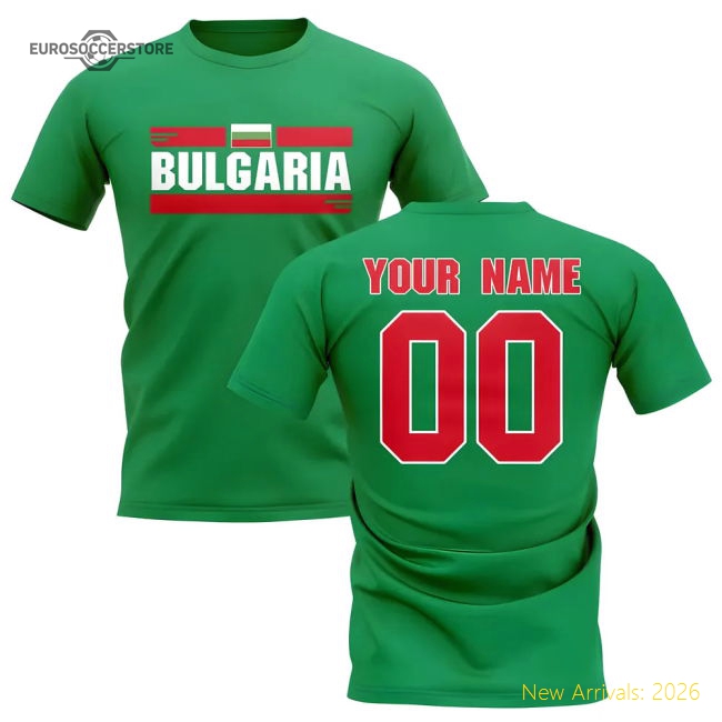 Personalised Bulgaria Fan Football T-Shirt (green)-Football Jersey Hub