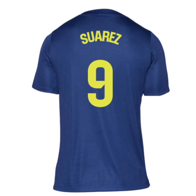 2025-2026 Atletico Madrid Pre-Match Shirt (Blue-Yellow) (Suarez 9)-ly44