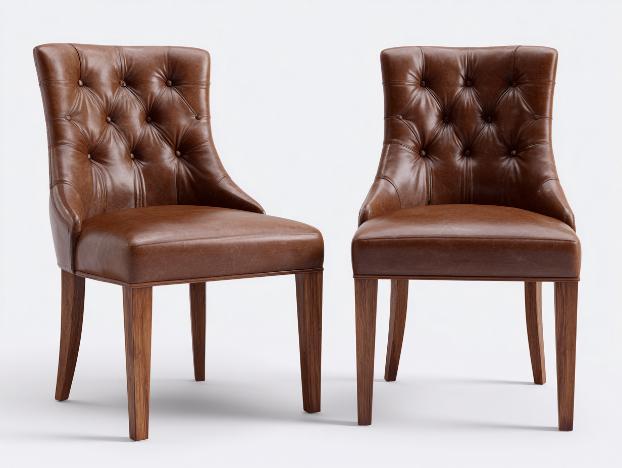 Sedia da pranzo - similpelle-legno - 57x55x82 cm - Marrone - stile classico-Nimonrihaus