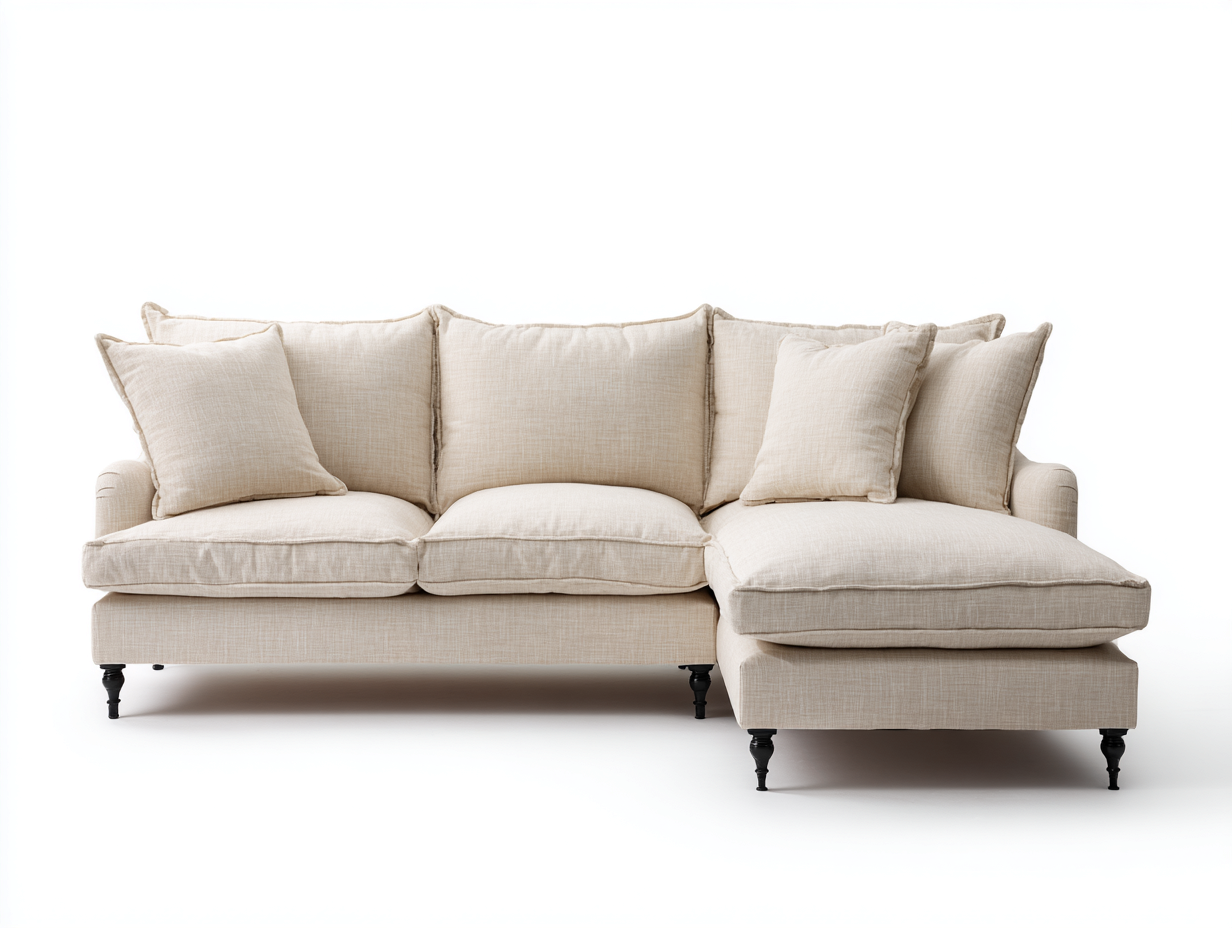 Divano angolare - tessuto - 280x165x85 cm - Beige - stile contemporaneo-Nimonrihaus