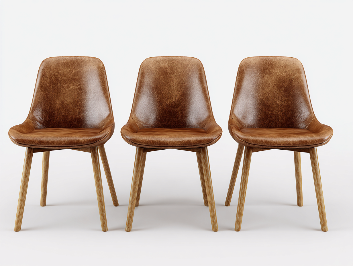 Sedia da pranzo - similpelle-legno - 54x52x79 cm - Marrone - stile moderno-Nimonrihaus