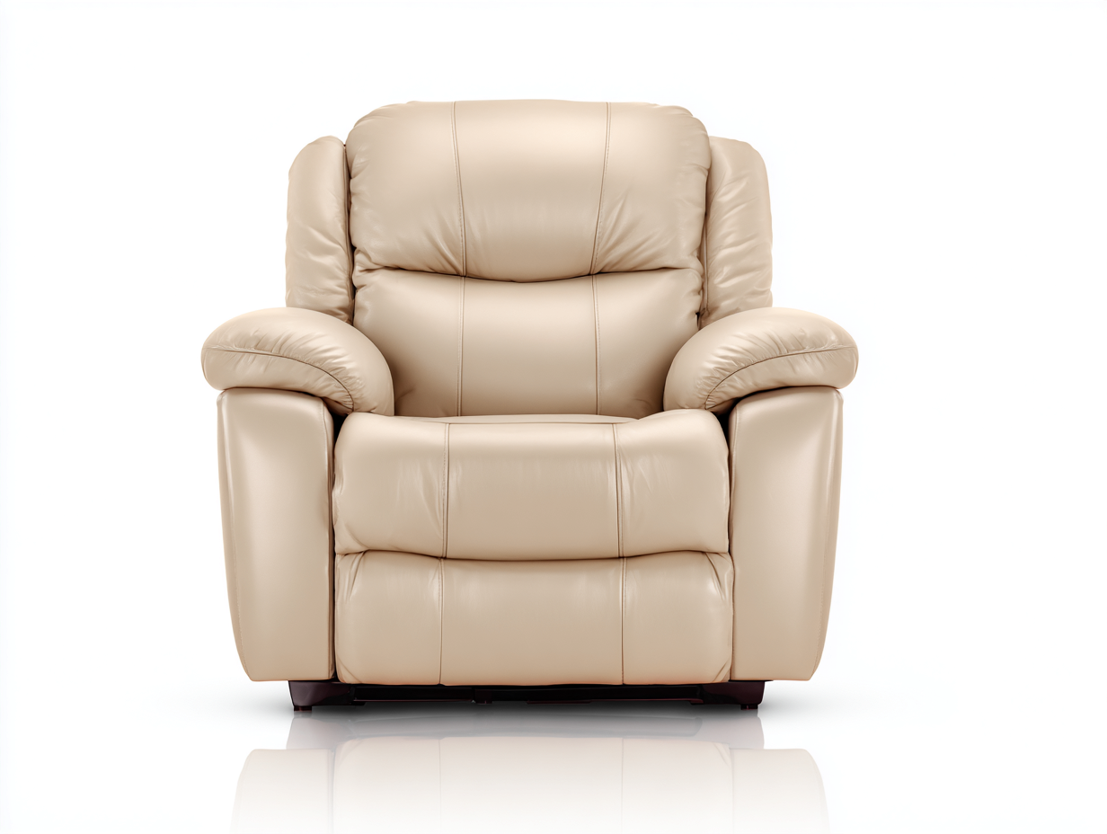 Poltrona reclinabile-pelle sintetica-92x96x102 cm-Beige-moderno confortevole-Nimonrihaus