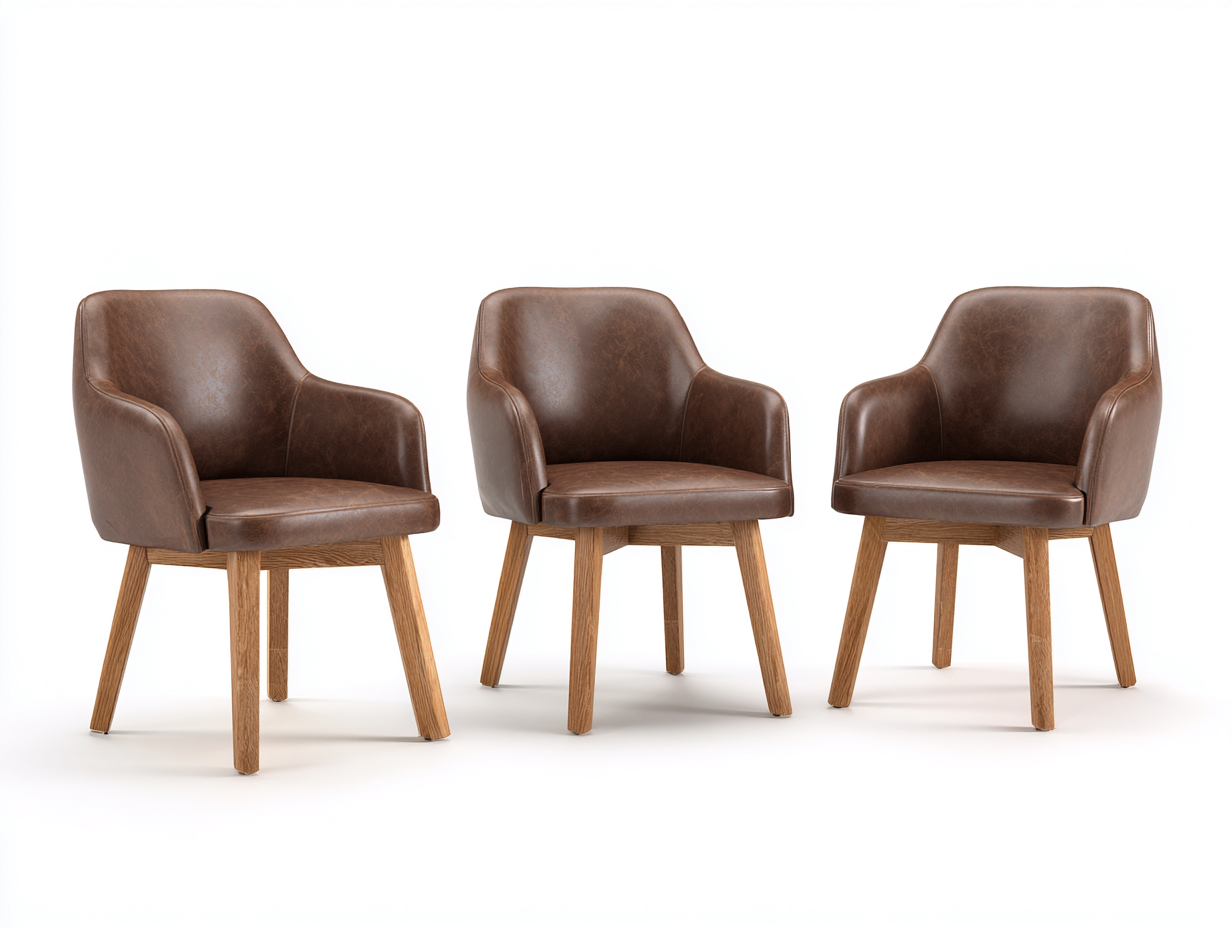 Sedia da pranzo - similpelle-legno - 60x57x82 cm - Marrone - stile moderno-Nimonrihaus