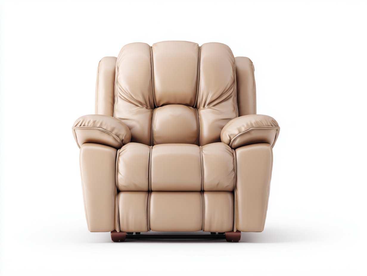 Poltrona reclinabile-pelle sintetica-91x94x101 cm-Beige-moderno compatto-Nimonrihaus