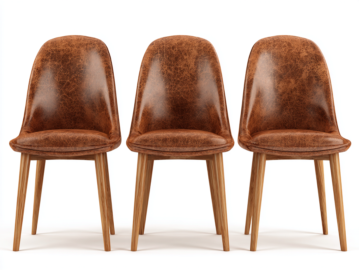 Sedia da pranzo - similpelle-legno - 53x51x78 cm - Marrone - stile moderno-Nimonrihaus