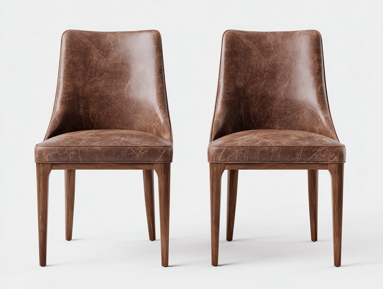 Sedia da pranzo - similpelle-legno - 54x52x80 cm - Marrone - stile moderno-Nimonrihaus