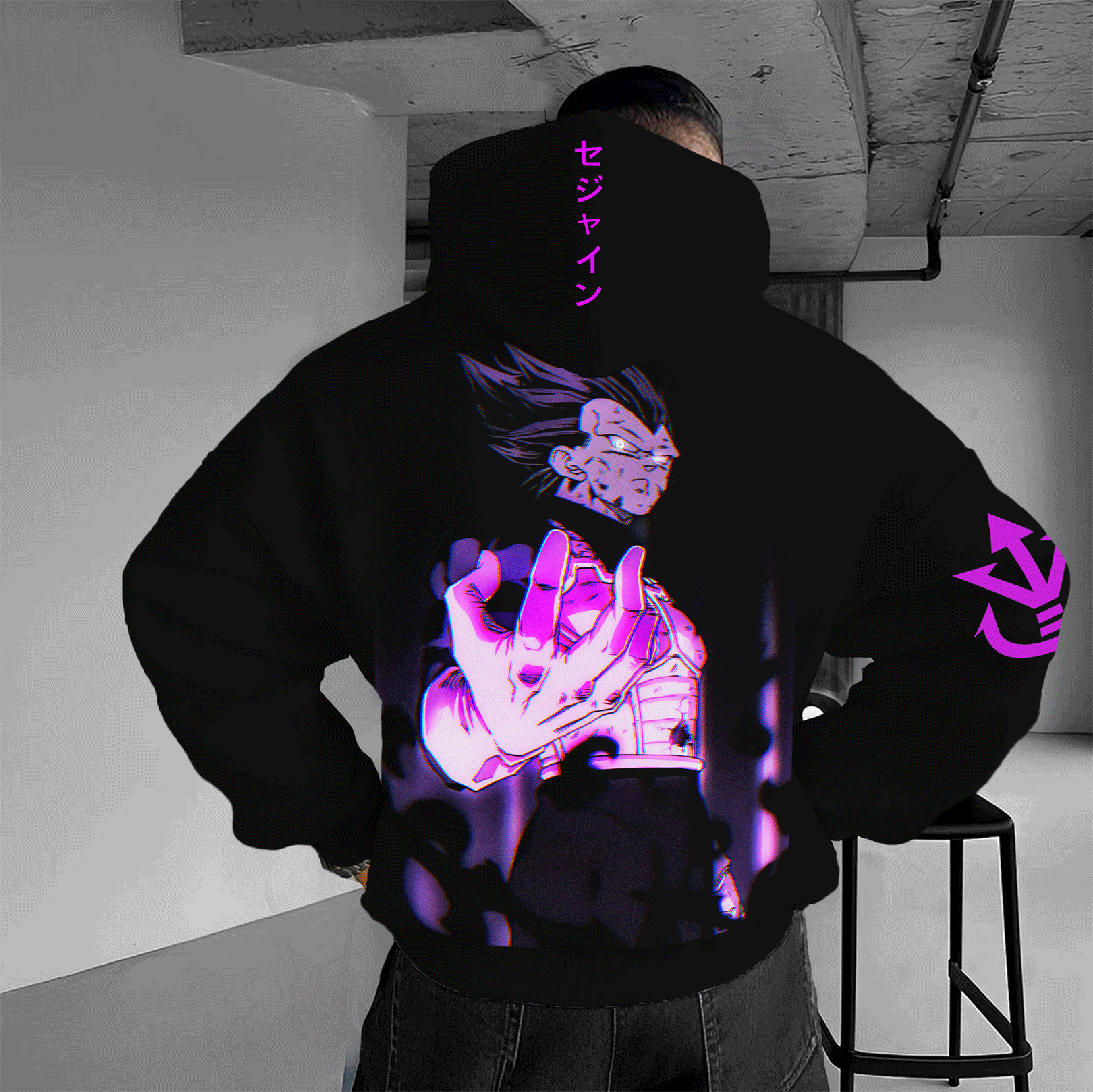 Unisex Casual Anime Print Oversized Hoodie