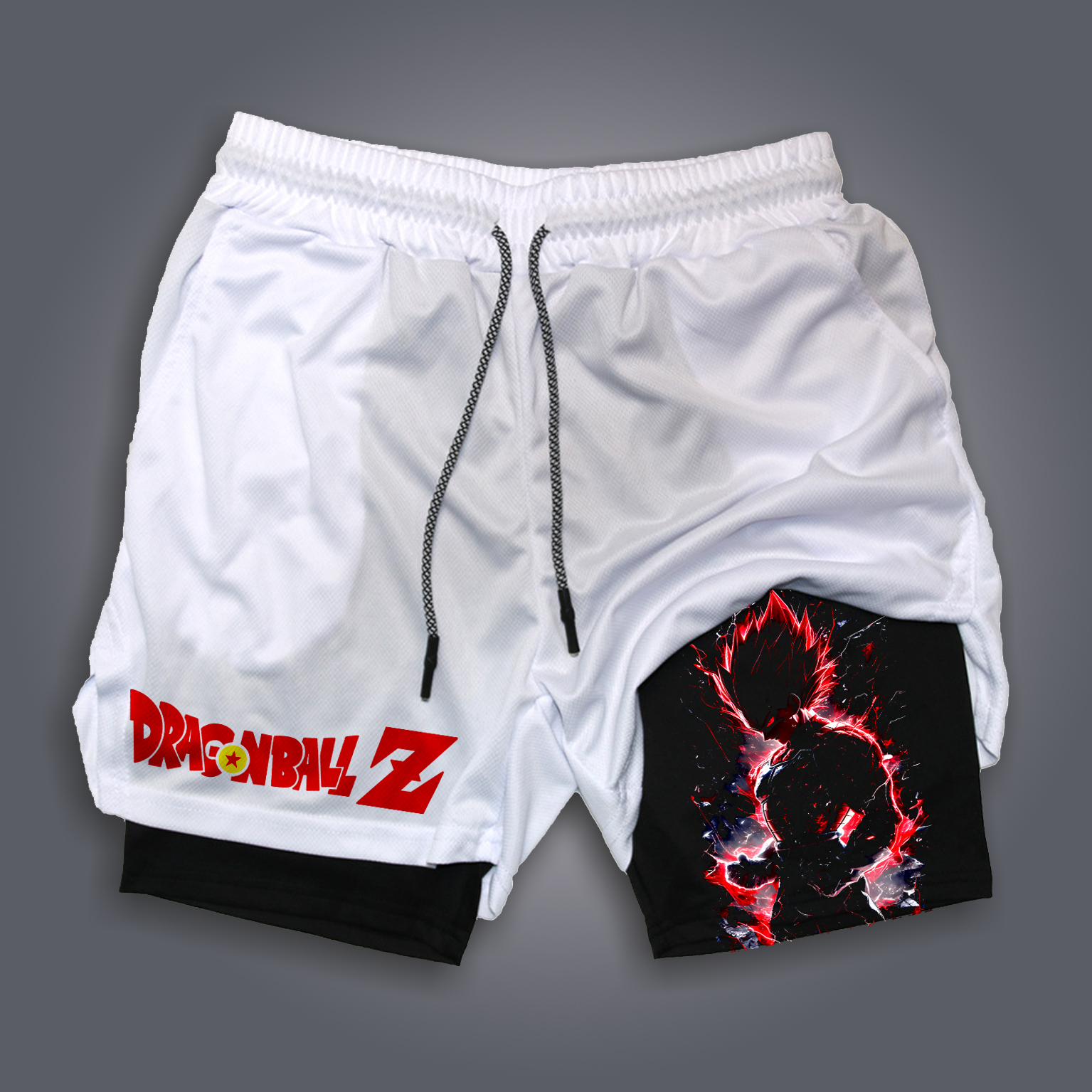 Unisex Anime Print Drawstring Double Layer Shorts-AnimeClothe