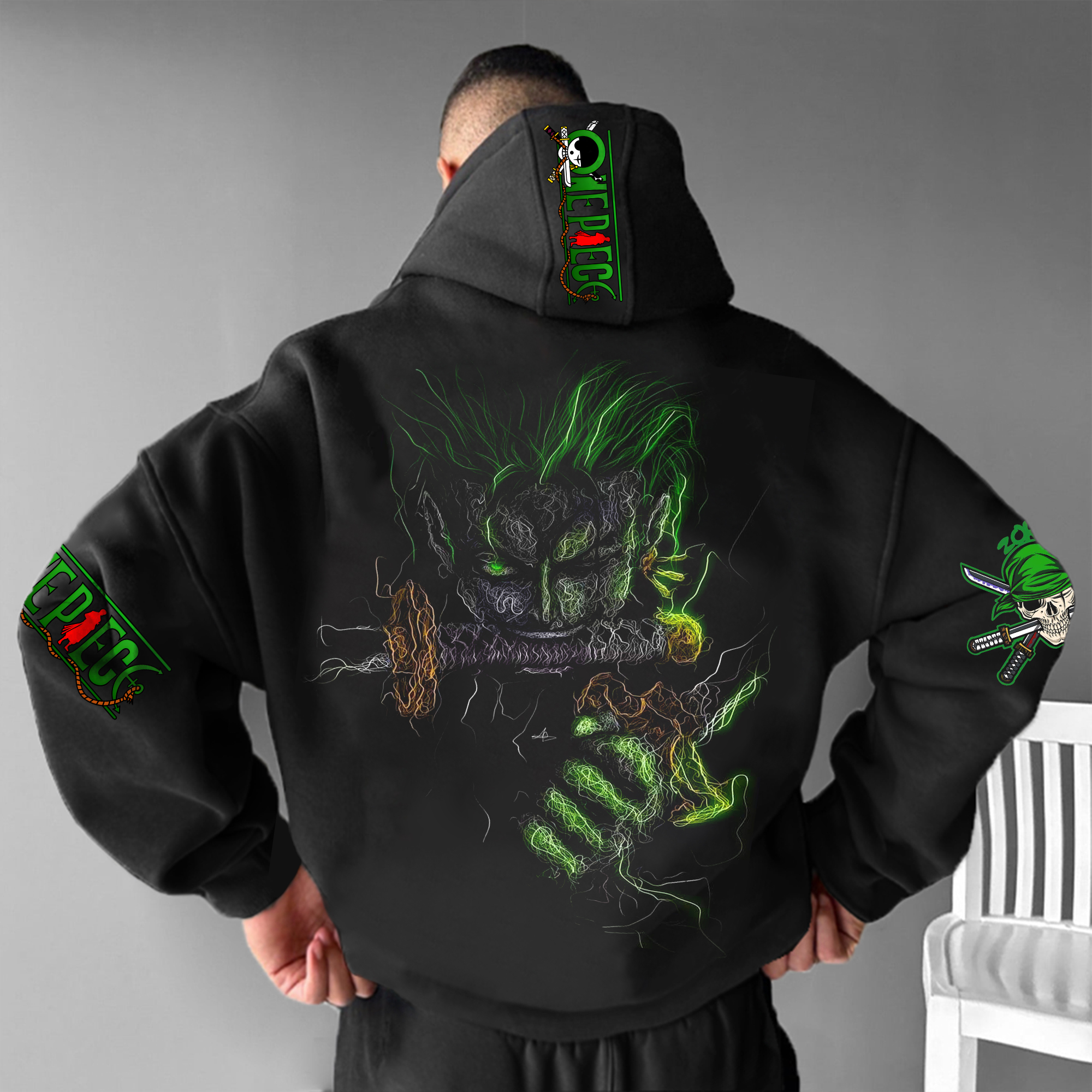 Unisex  Anime Print  Casual Oversized Hoodie-AnimeClothe