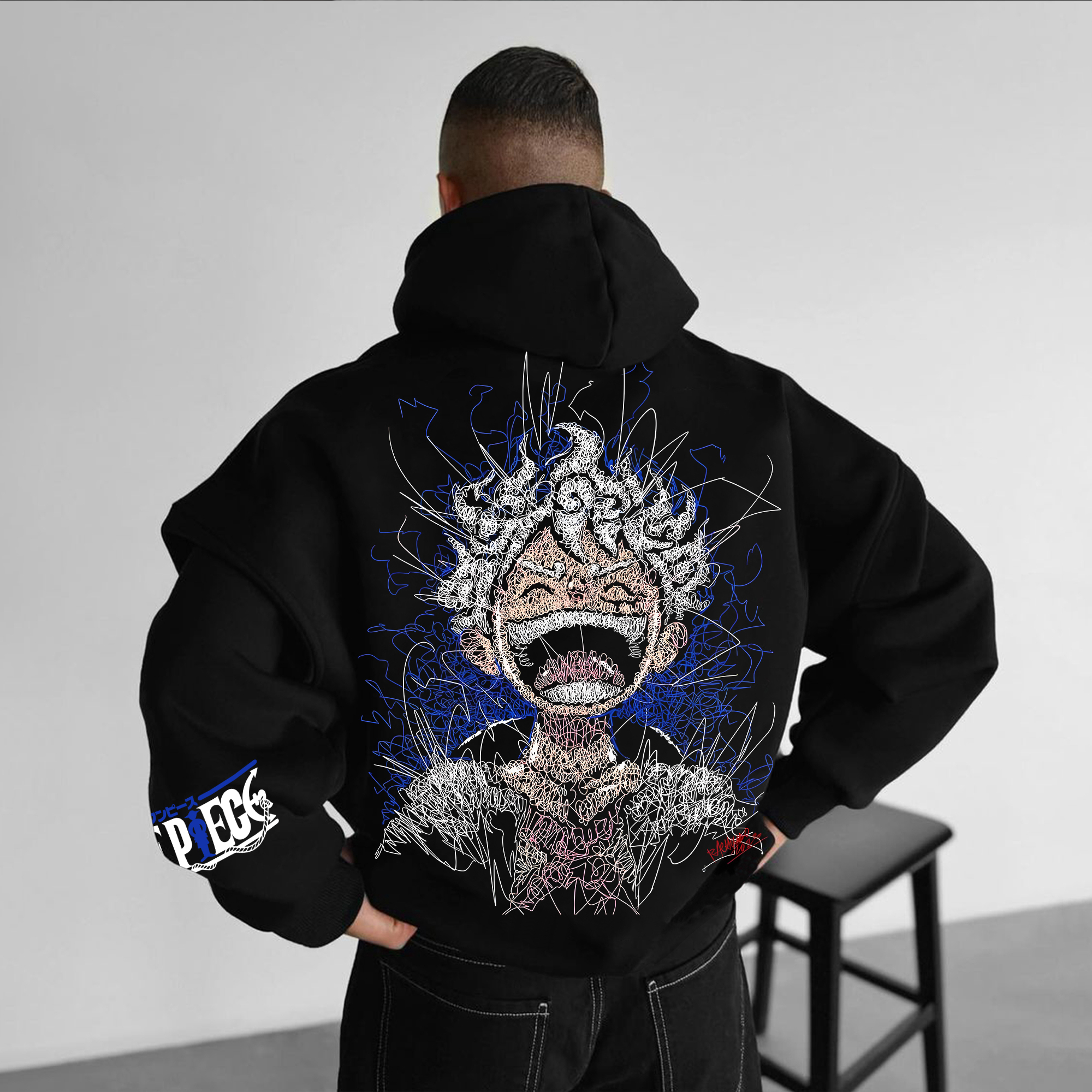 Unisex  Anime Print  Casual Oversized Hoodie-AnimeClothe