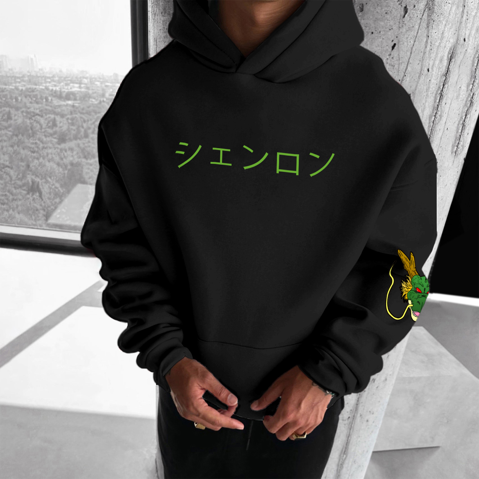 Unisex Anime Print  Casual Oversized Hoodie-AnimeClothe