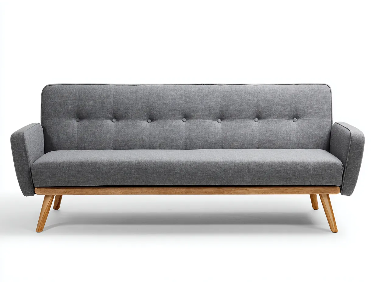 Gerades Sofa-Stoff-Holz-188x84x78 cm-Grau-Skandinavischer Stil-Jaluxzahaus