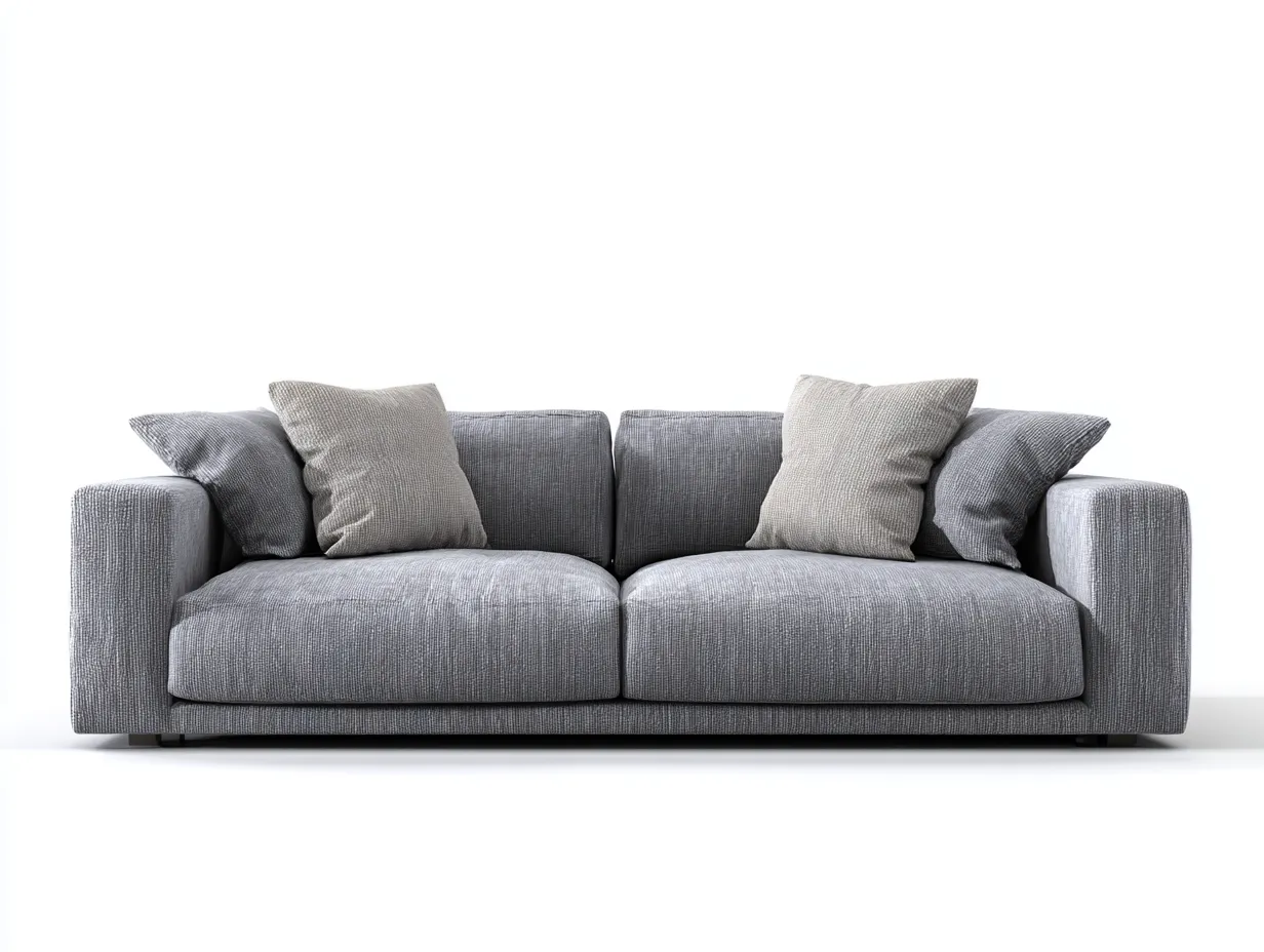 Gerades Sofa - Stoff-Holz - 205x95x82 cm - Grau - Modern-Jaluxzahaus