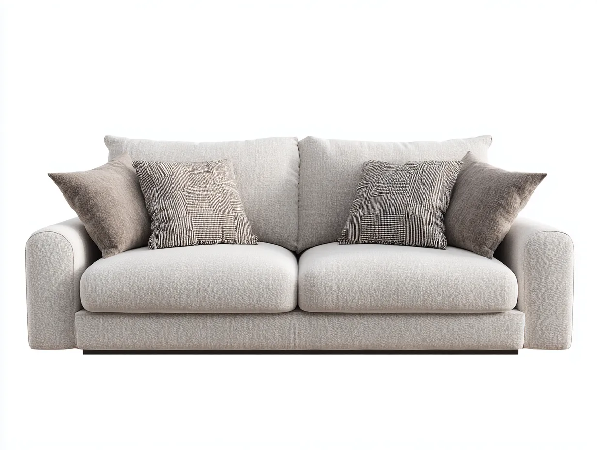 Gerades Sofa - Stoff-Holz - 198x96x84 cm - Beige - Modern-Jaluxzahaus