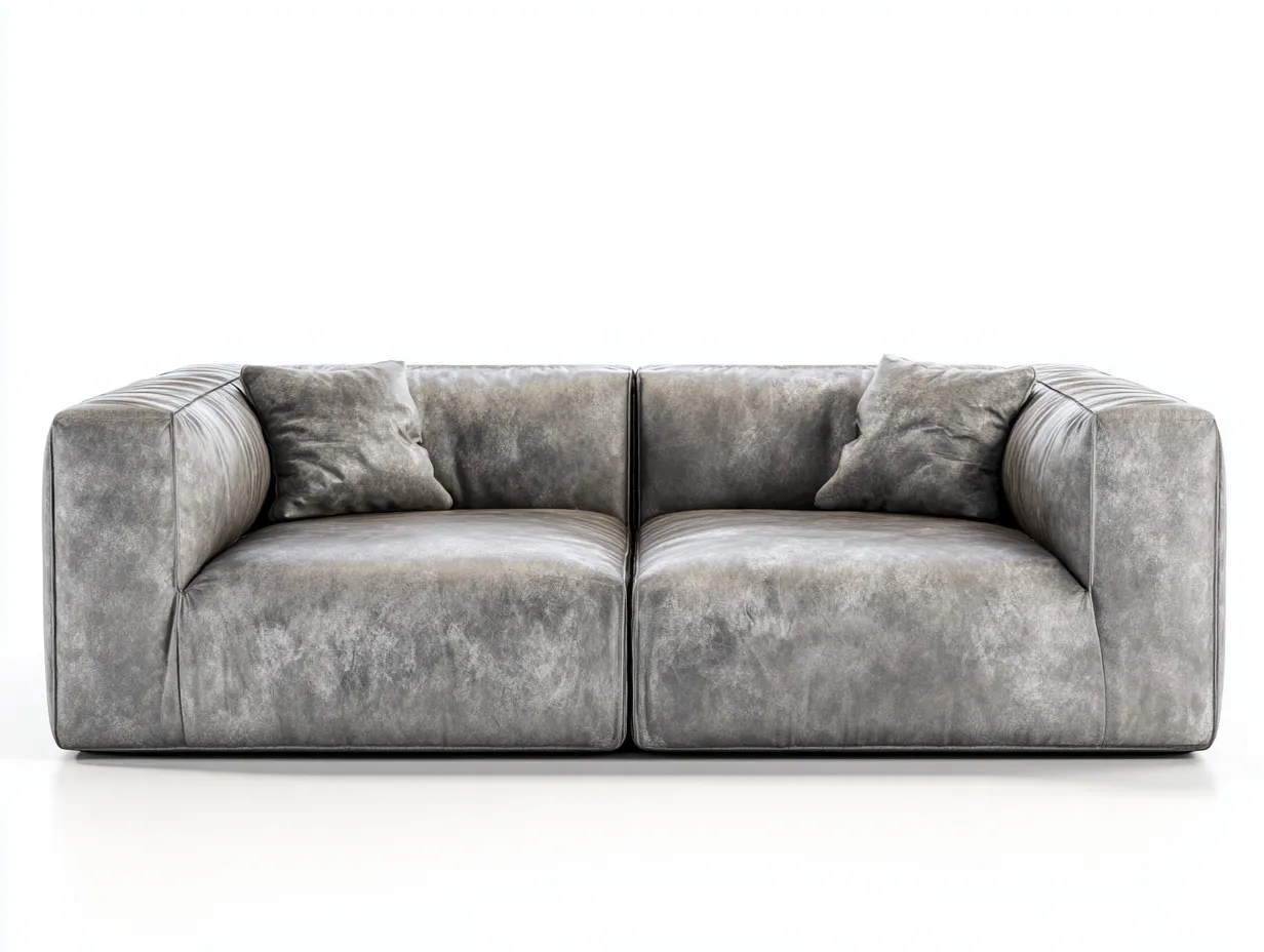 Gerades Sofa-Kunstleder-196x92x76 cm-Grau-Minimalistischer Stil-Jaluxzahaus