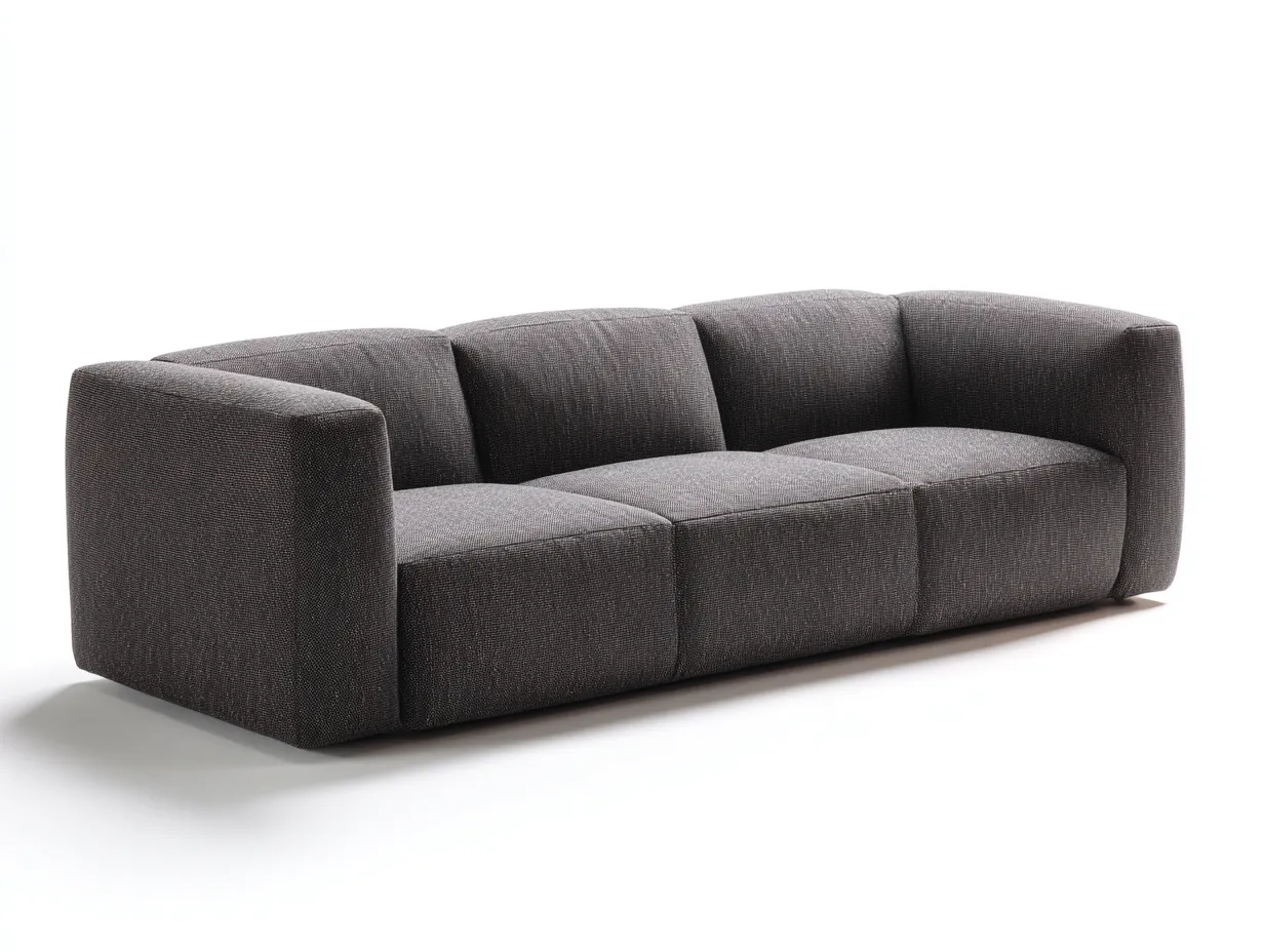 Gerades Sofa-Stoff-228x100x74 cm-Braungrau-Minimalistischer Stil-Jaluxzahaus