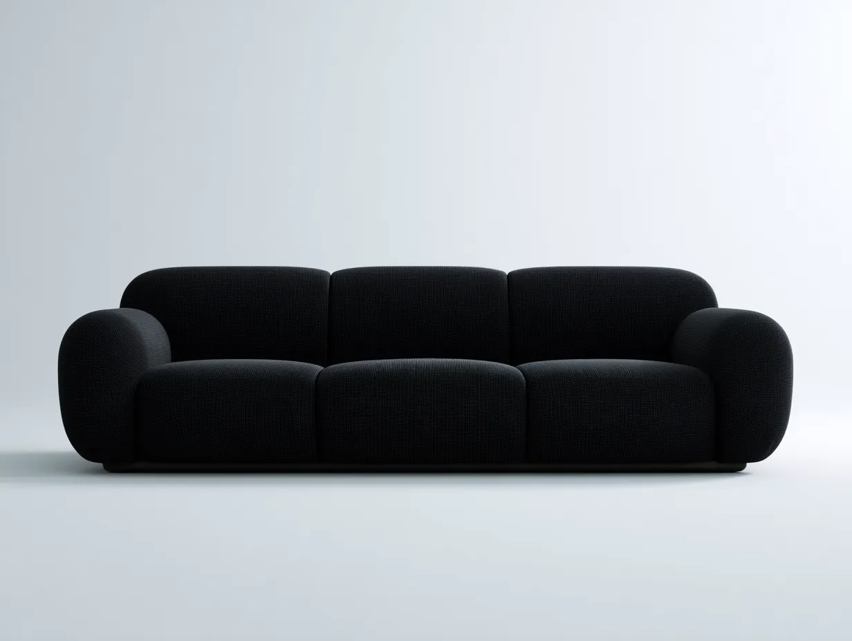 Gerades Sofa-Stoff-218x98x74 cm-Schwarz-Zeitgenössischer Stil-Jaluxzahaus