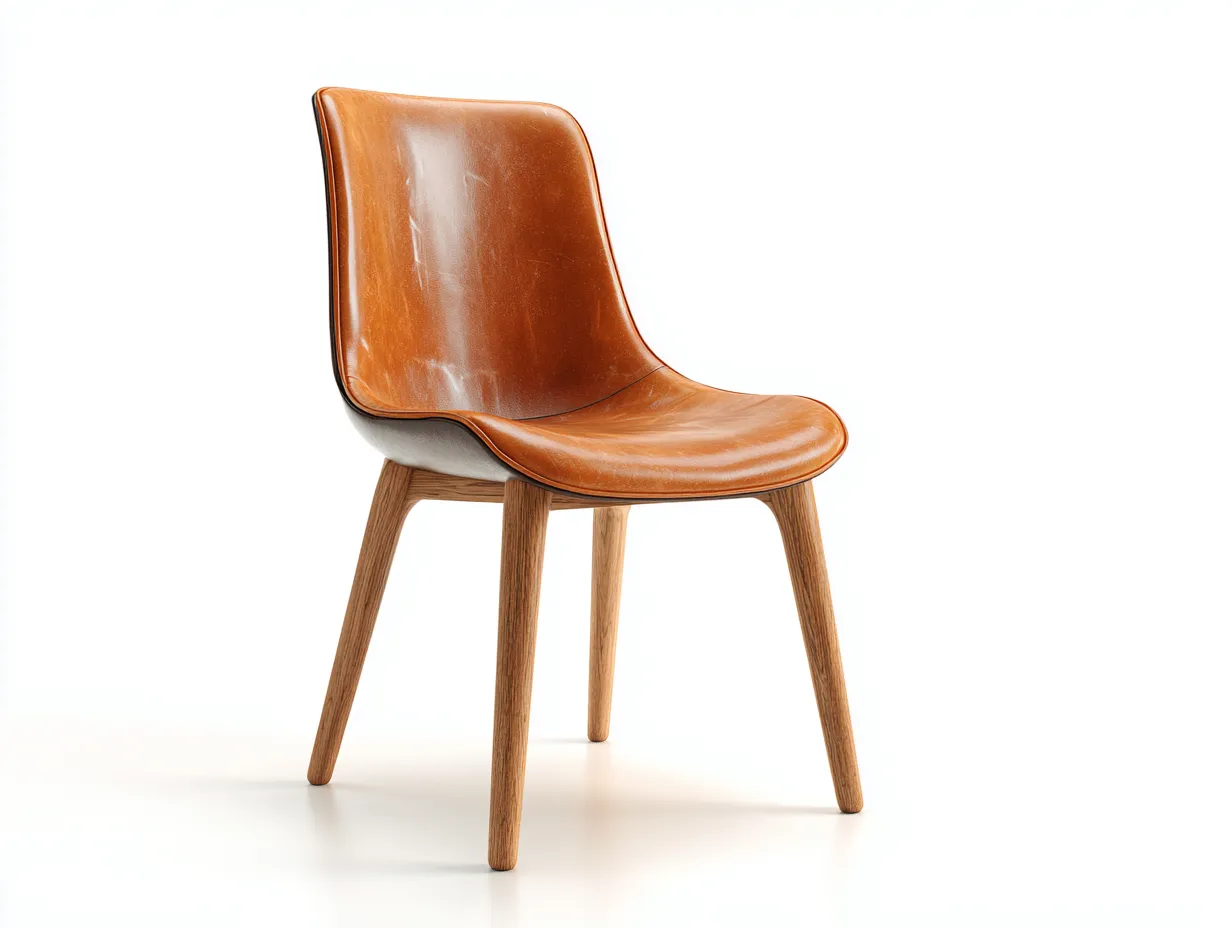 Esszimmerstühle - Kunstleder-Holz - 58x54x86 cm - Braun-Natur - Modern-Cotaocasa